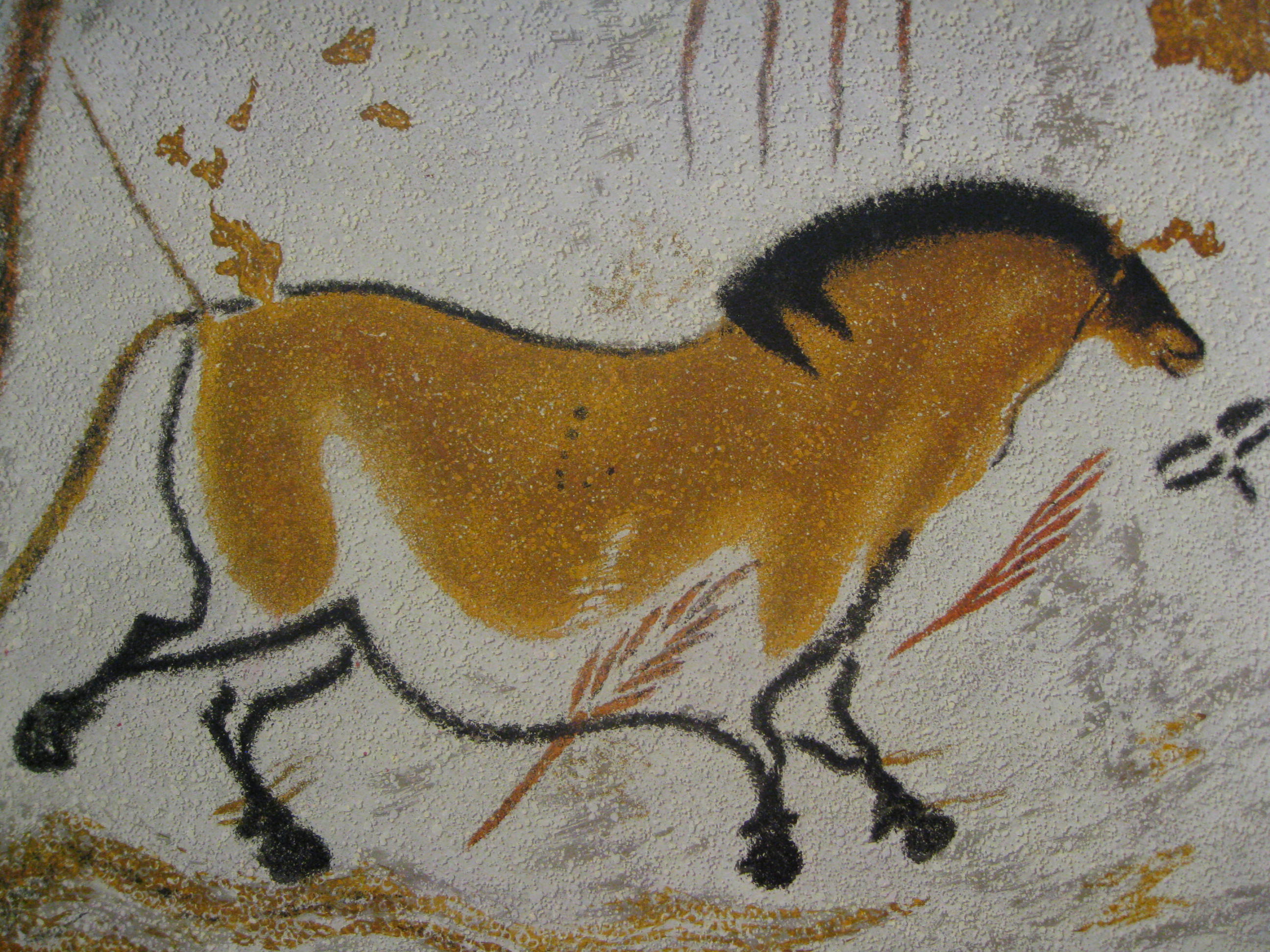 Lascaux Horse cave painting on hanging stone Other Assemblag